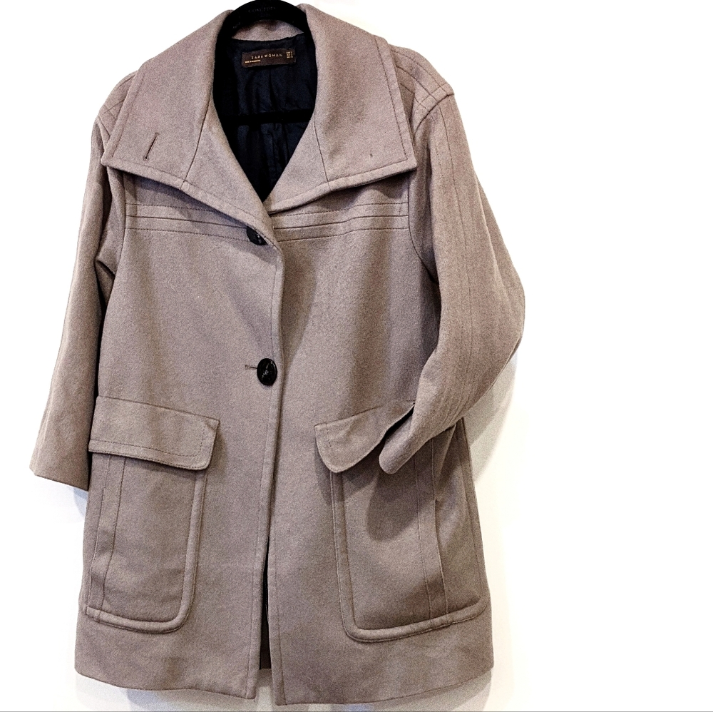 Zara - Quilted Wool Peacoat